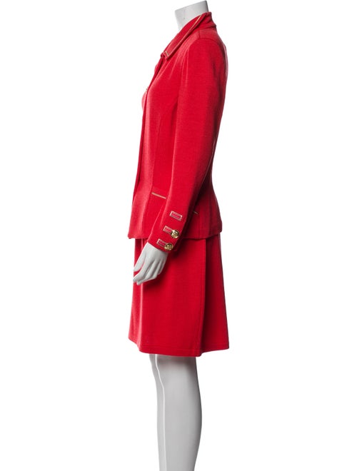 St. John Collection Pleated Accents Skirt Suit