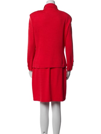 St. John Collection Pleated Accents Skirt Suit
