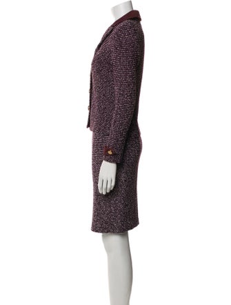 St. John Collection Wool Tweed Pattern Skirt Set