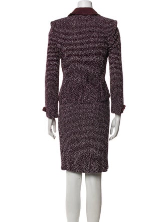 St. John Collection Wool Tweed Pattern Skirt Set