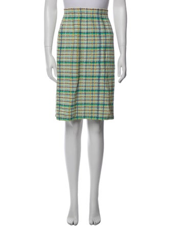 St. John Collection Plaid Print Knee-Length Skirt
