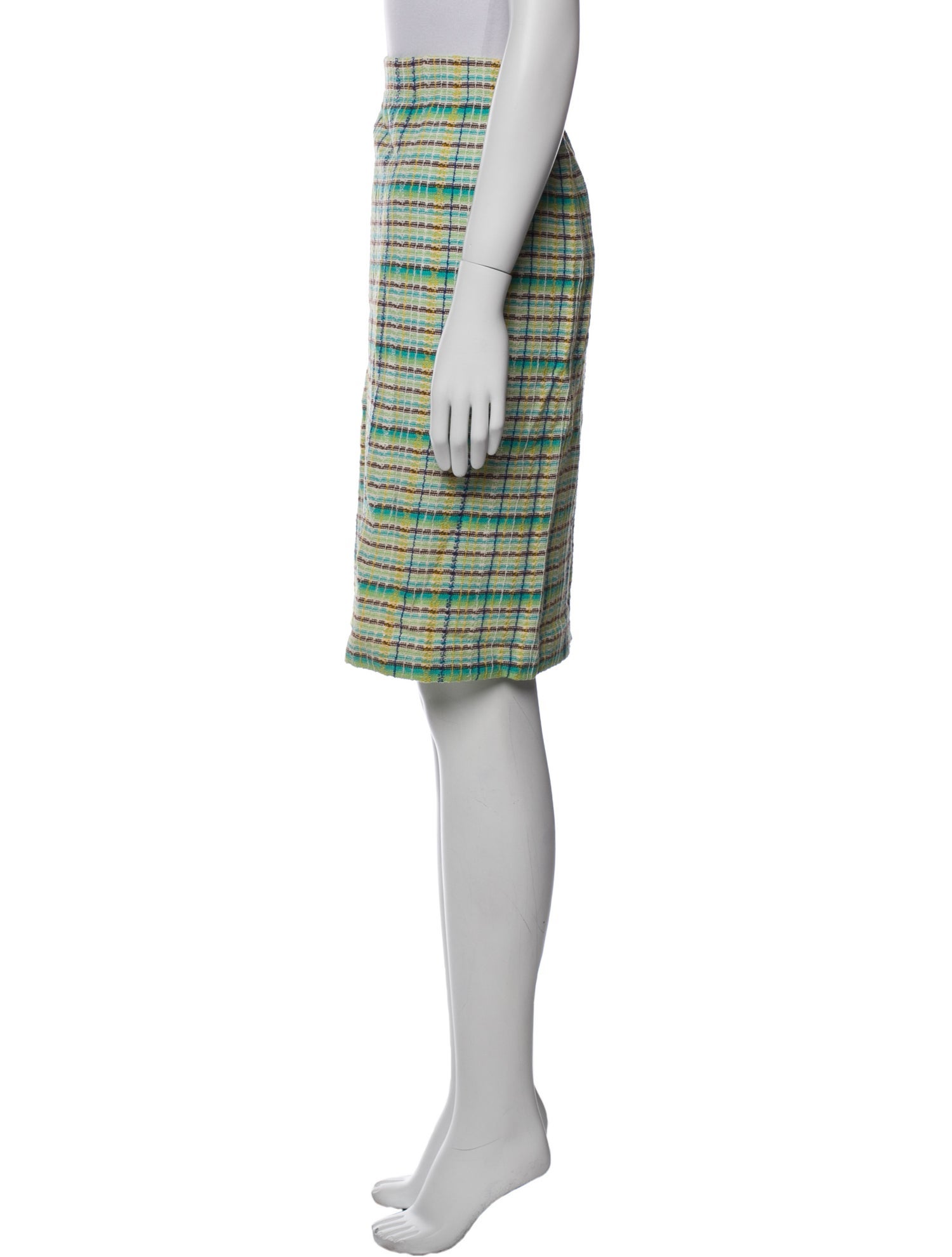 St. John Collection Plaid Print Knee-Length Skirt