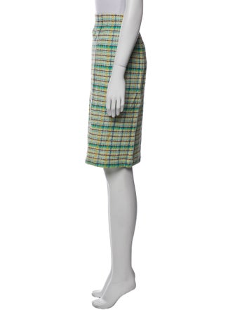 St. John Collection Plaid Print Knee-Length Skirt