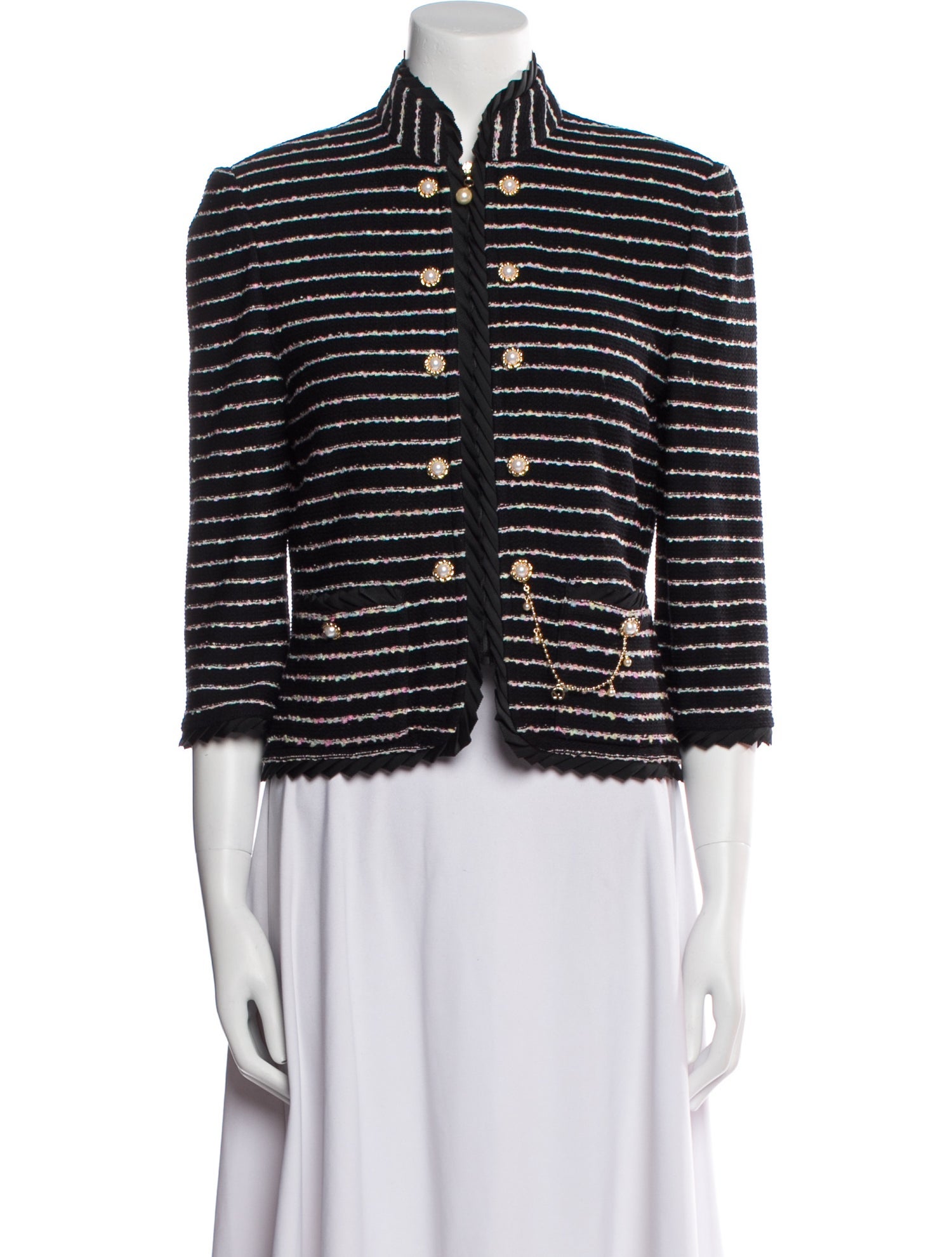 St. John Collection Wool Striped Evening Jacket