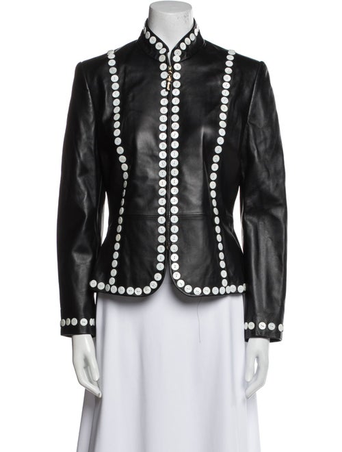 St. John Collection Leather Printed Evening Jacket