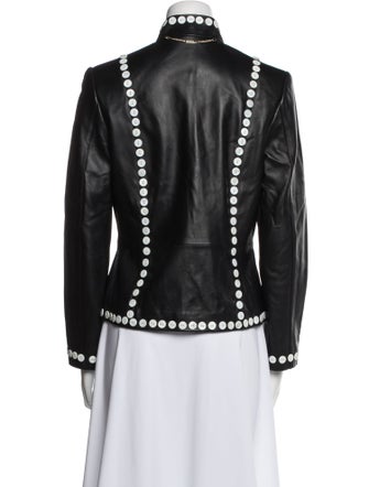 St. John Collection Leather Printed Evening Jacket
