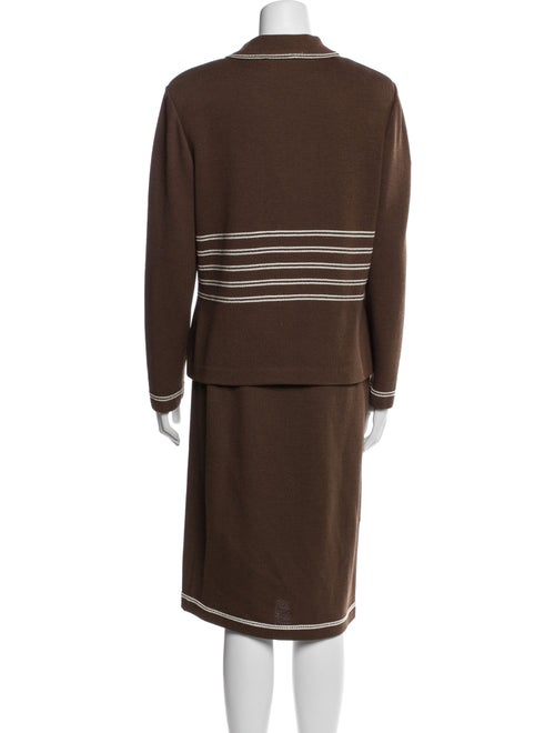 St. John Collection Wool Striped Skirt Set