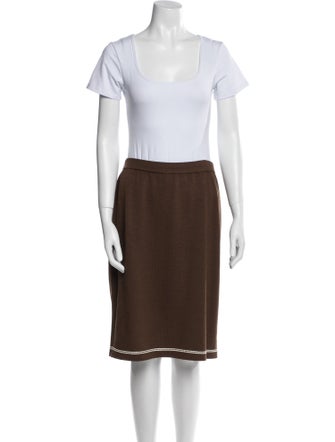 St. John Collection Wool Striped Skirt Set