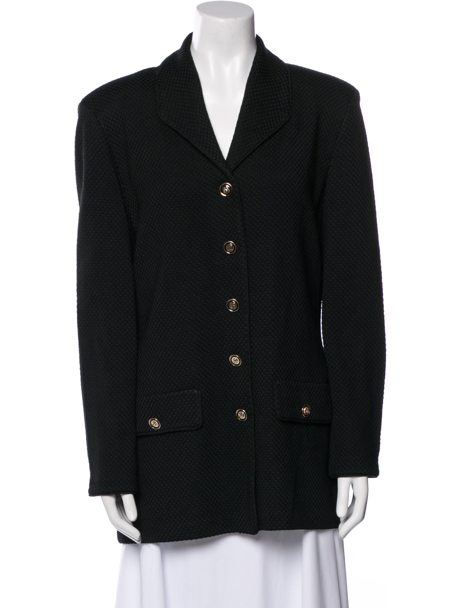 St. John Collection Wool Houndstooth Print Blazer