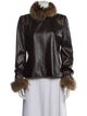 St. John Collection Lamb Leather Fur Jacket
