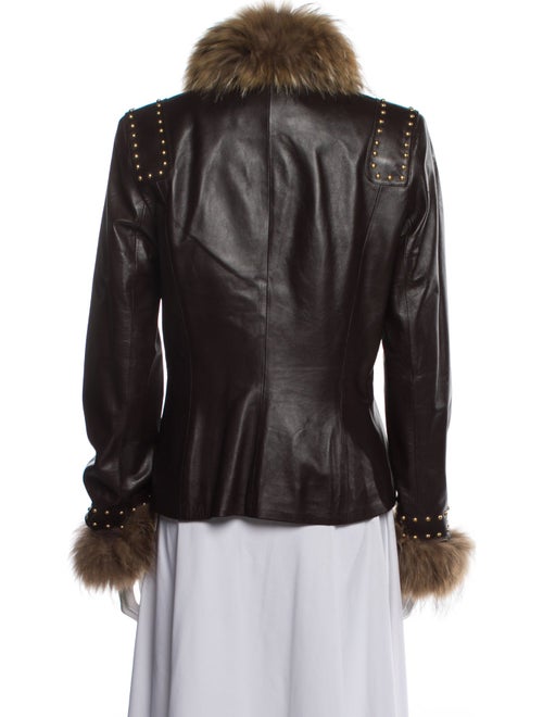 St. John Collection Lamb Leather Fur Jacket
