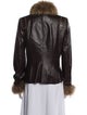 St. John Collection Lamb Leather Fur Jacket