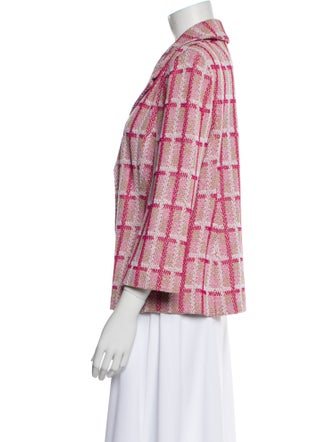 St. John Collection Wool Plaid Print Blazer