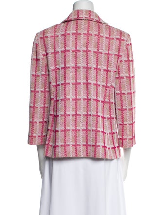 St. John Collection Wool Plaid Print Blazer