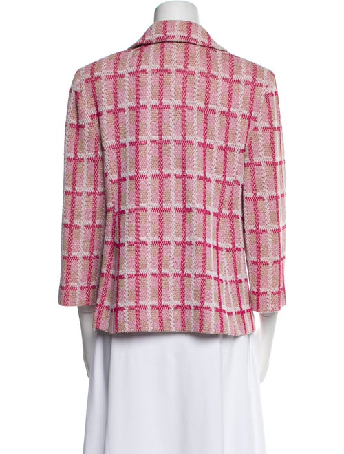 St. John Collection Wool Plaid Print Blazer