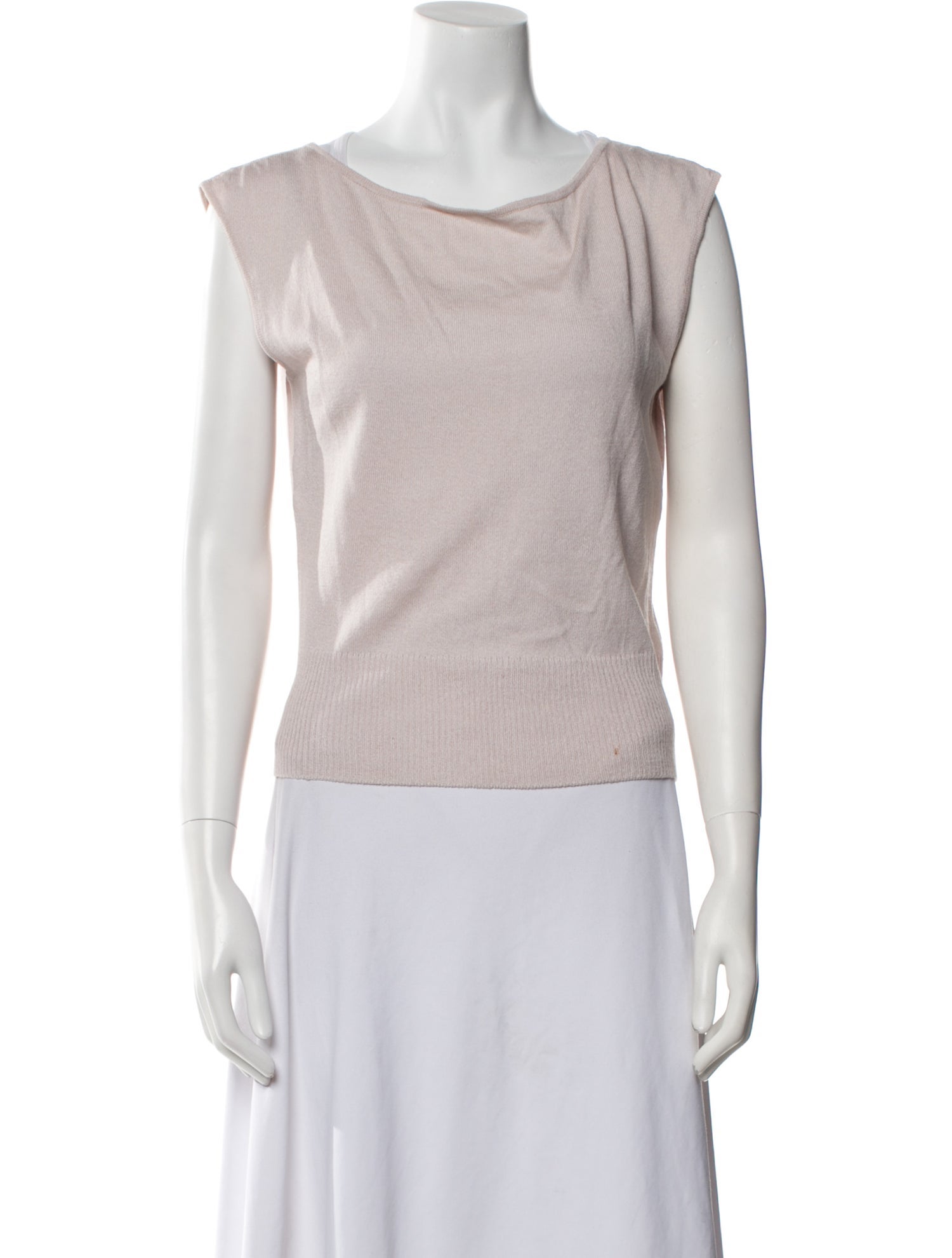 St. John Collection Bateau Neckline Sleeveless Top