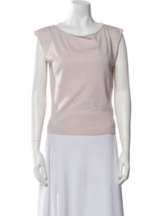 St. John Collection Bateau Neckline Sleeveless Top