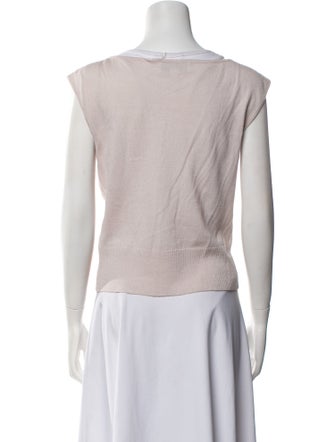 St. John Collection Bateau Neckline Sleeveless Top