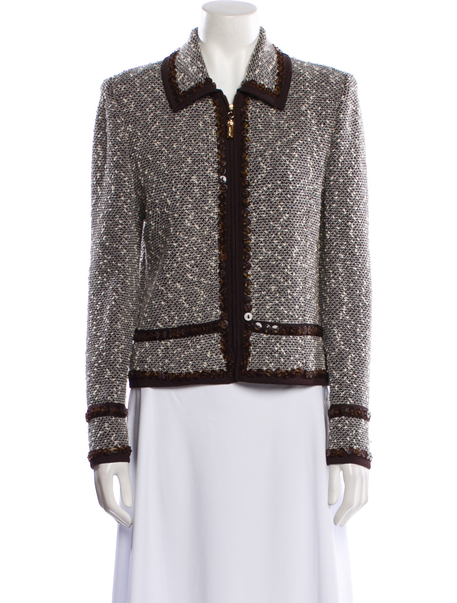 St. John Collection Tweed Pattern Evening Jacket