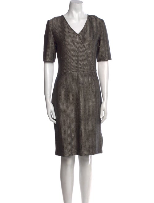 St. John Collection V-Neck Knee-Length Dress