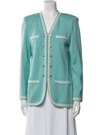 St. John Collection Printed V-Neck Sweater