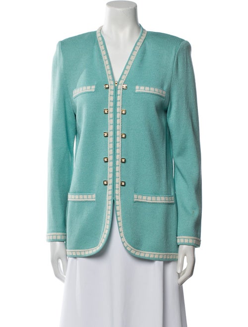 St. John Collection Printed V-Neck Sweater