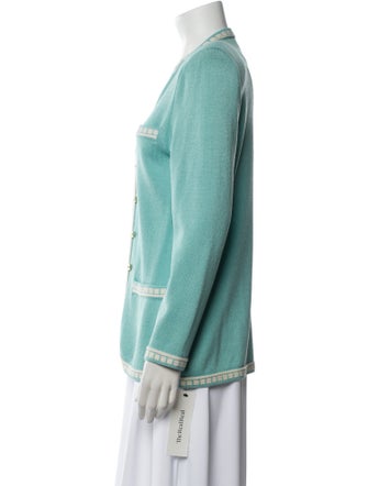 St. John Collection Printed V-Neck Sweater