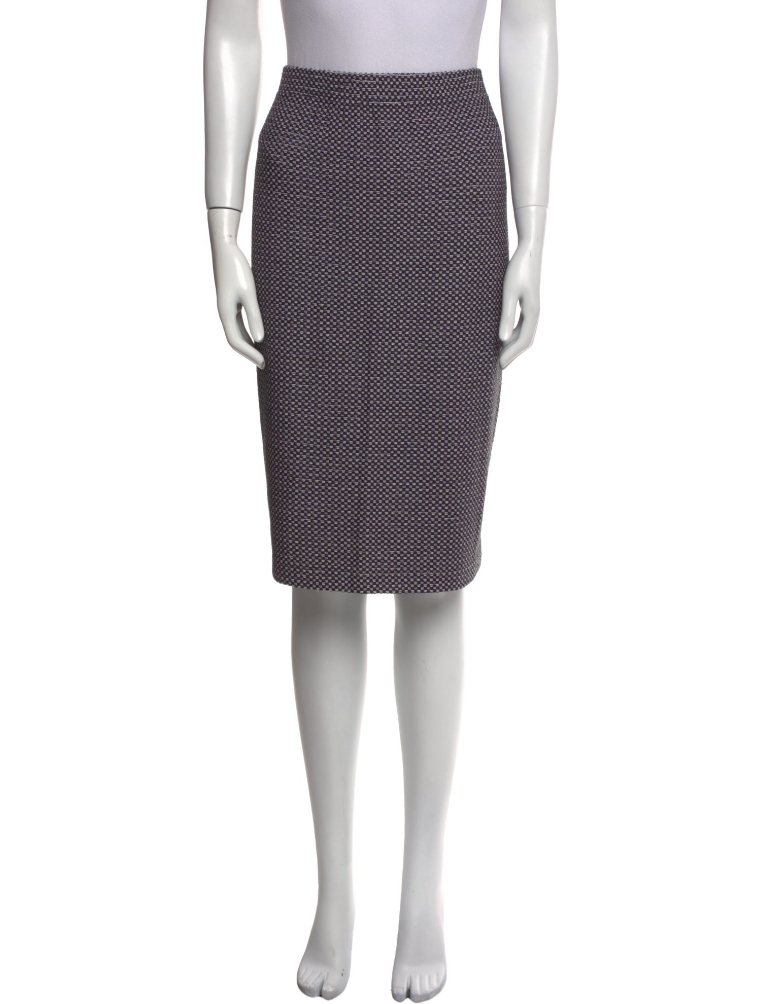 St. John Collection Plaid Print Knee-Length Skirt