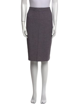 St. John Collection Plaid Print Knee-Length Skirt