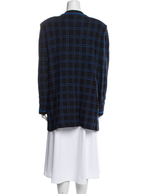St. John Collection Plaid Print V-Neck Sweater