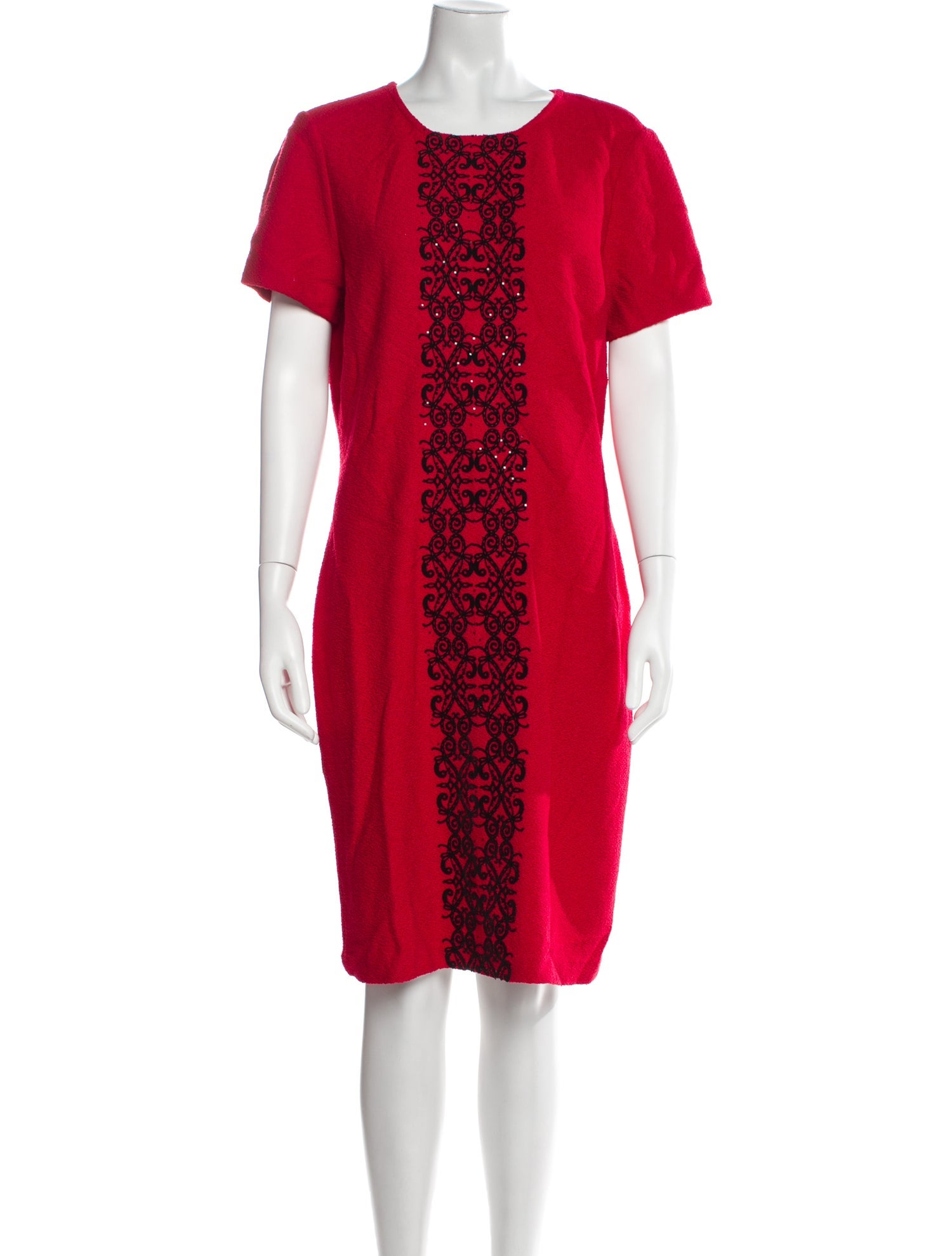 St. John Collection Scoop Neck Knee-Length Dress