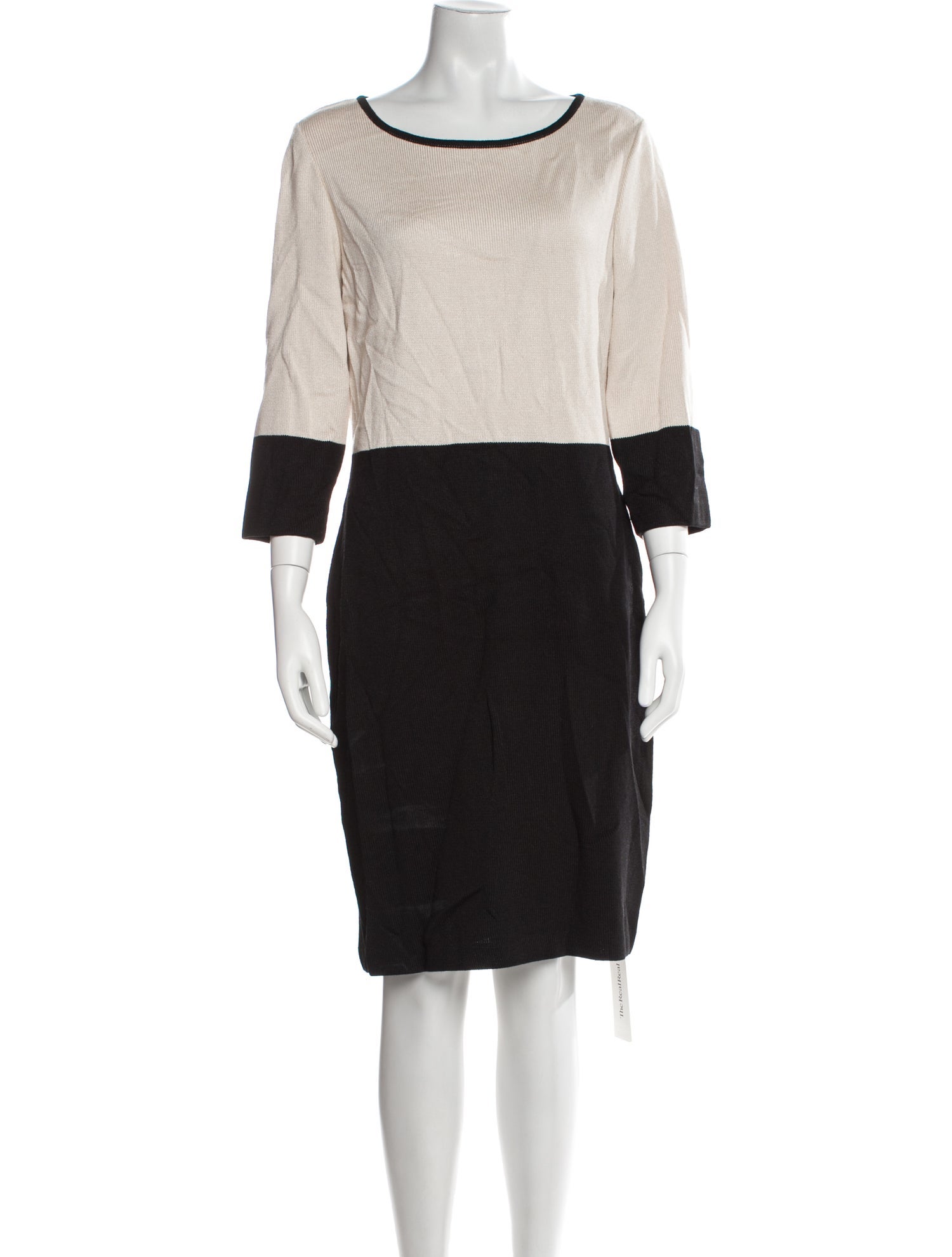 St. John Collection Colorblock Pattern Knee-Length Dress