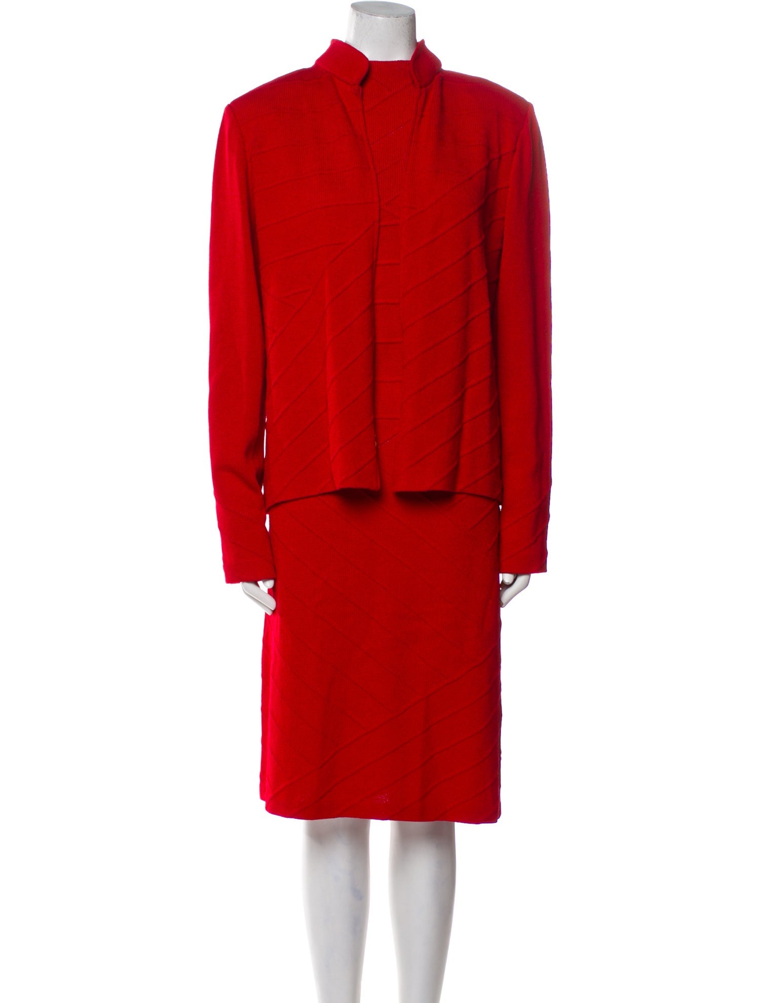 St. John Collection Wool Ruffle Embellishment Pant Set