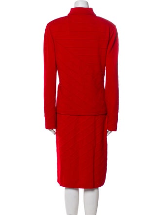 St. John Collection Wool Ruffle Embellishment Pant Set