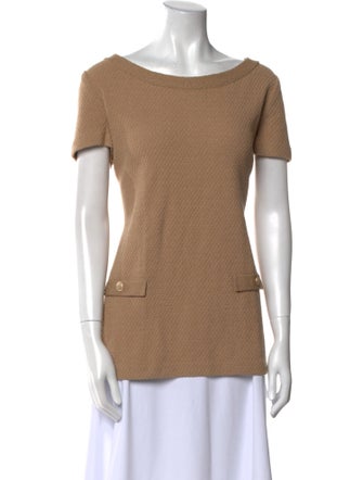 St. John Collection Wool Bateau Neckline T-Shirt