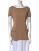St. John Collection Wool Bateau Neckline T-Shirt