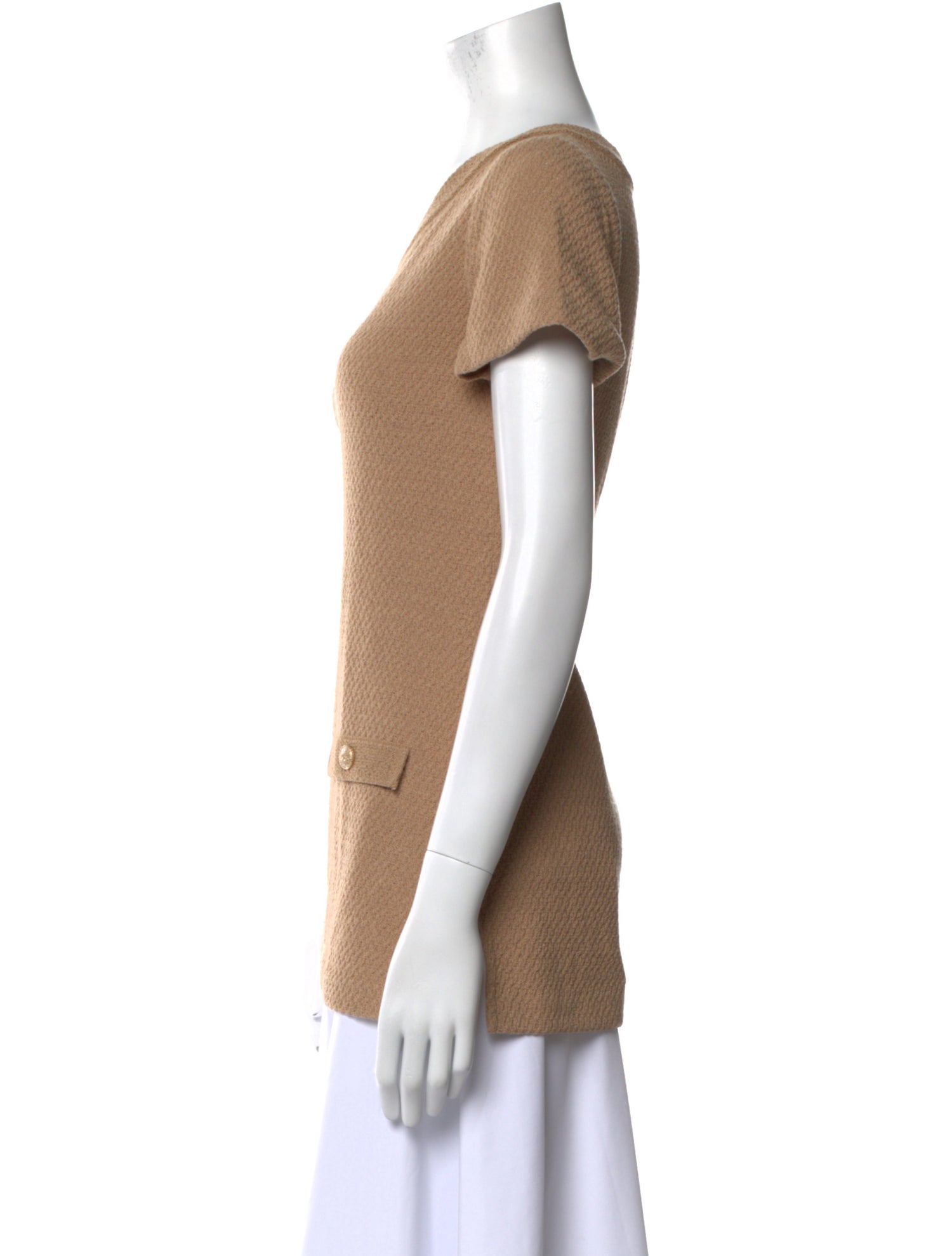 St. John Collection Wool Bateau Neckline T-Shirt