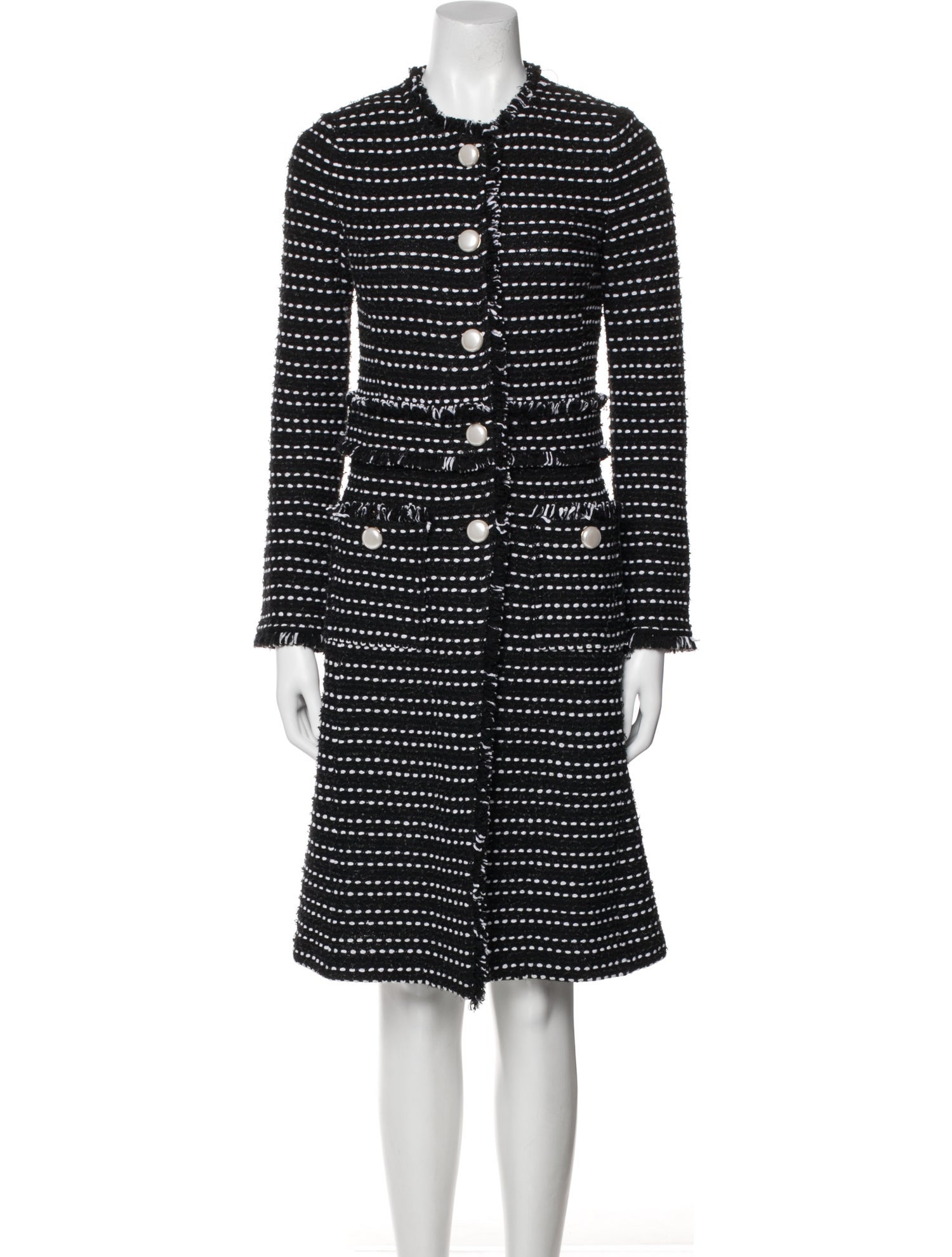 St. John Collection Wool Striped Coat