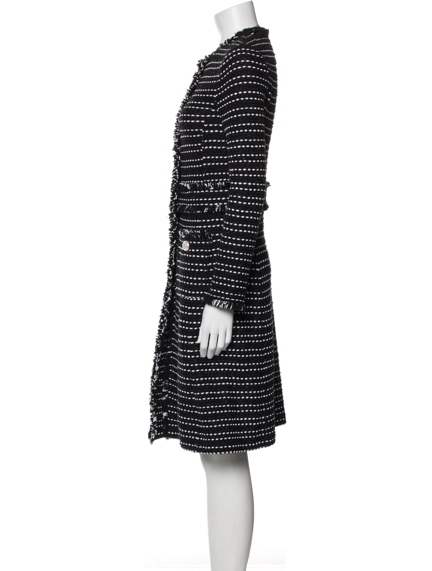 St. John Collection Wool Striped Coat
