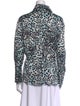 St. John Collection Silk Animal Print Button-Up Top