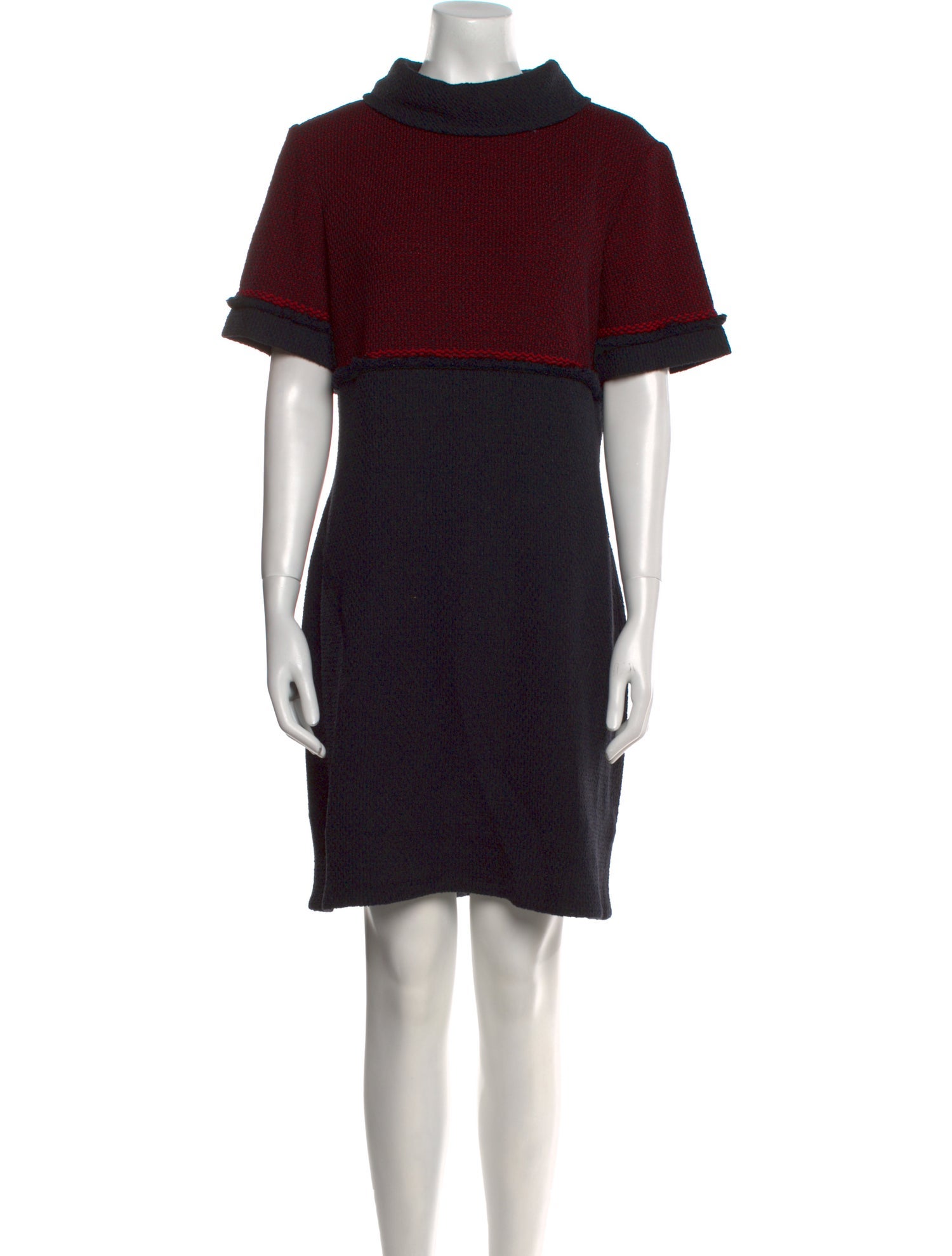 St. John Collection Mock Neck Knee-Length Dress