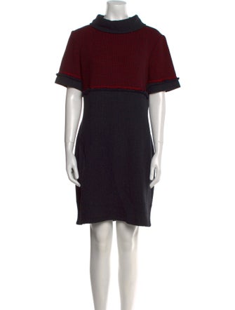St. John Collection Mock Neck Knee-Length Dress
