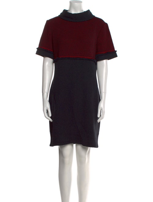 St. John Collection Mock Neck Knee-Length Dress