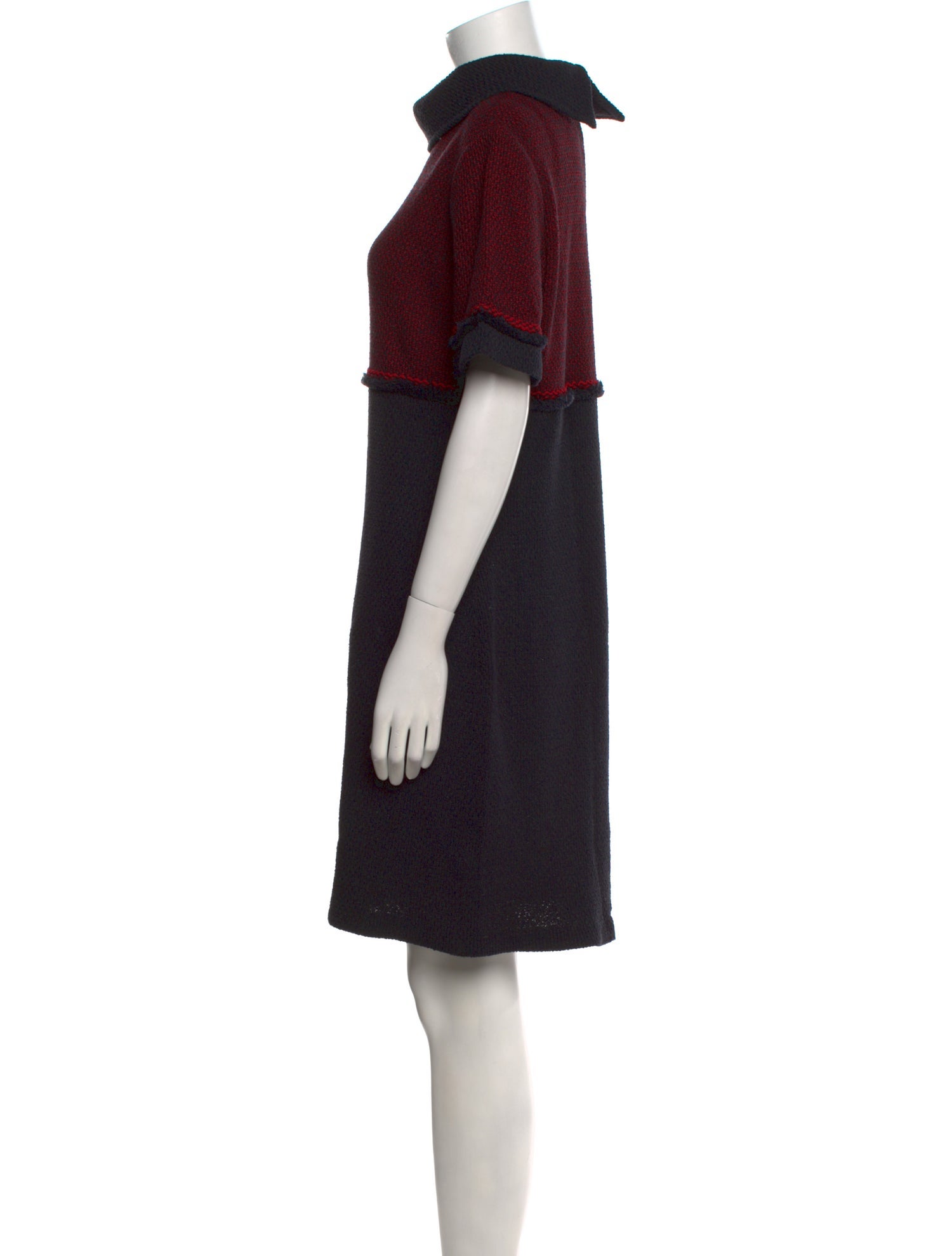 St. John Collection Mock Neck Knee-Length Dress