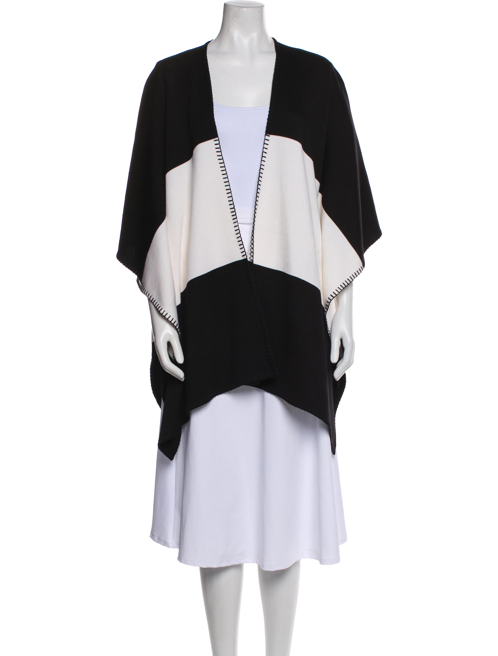 St. John Collection Wool Colorblock Pattern Shawl