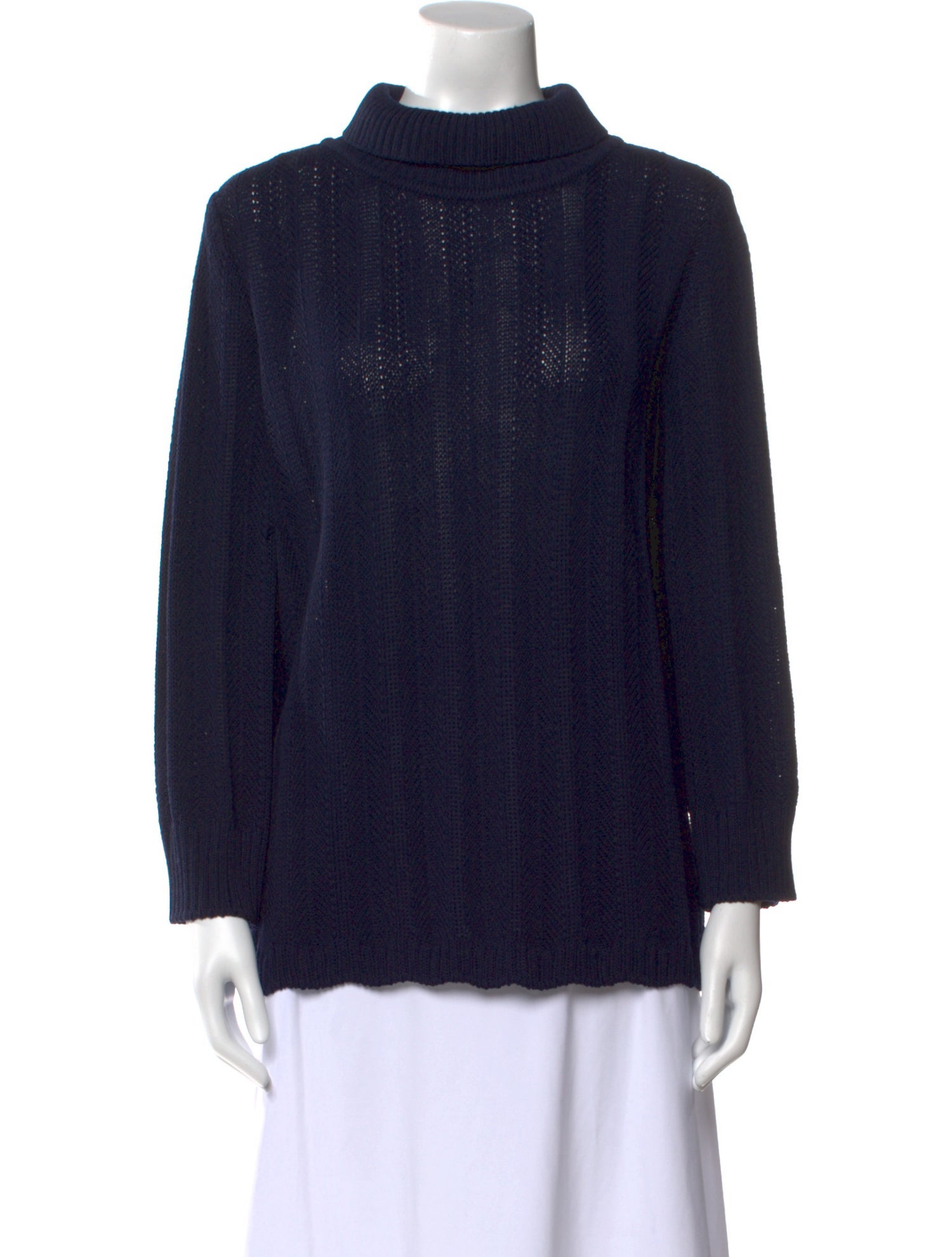 St. John Collection Turtleneck Long Sleeve Blouse
