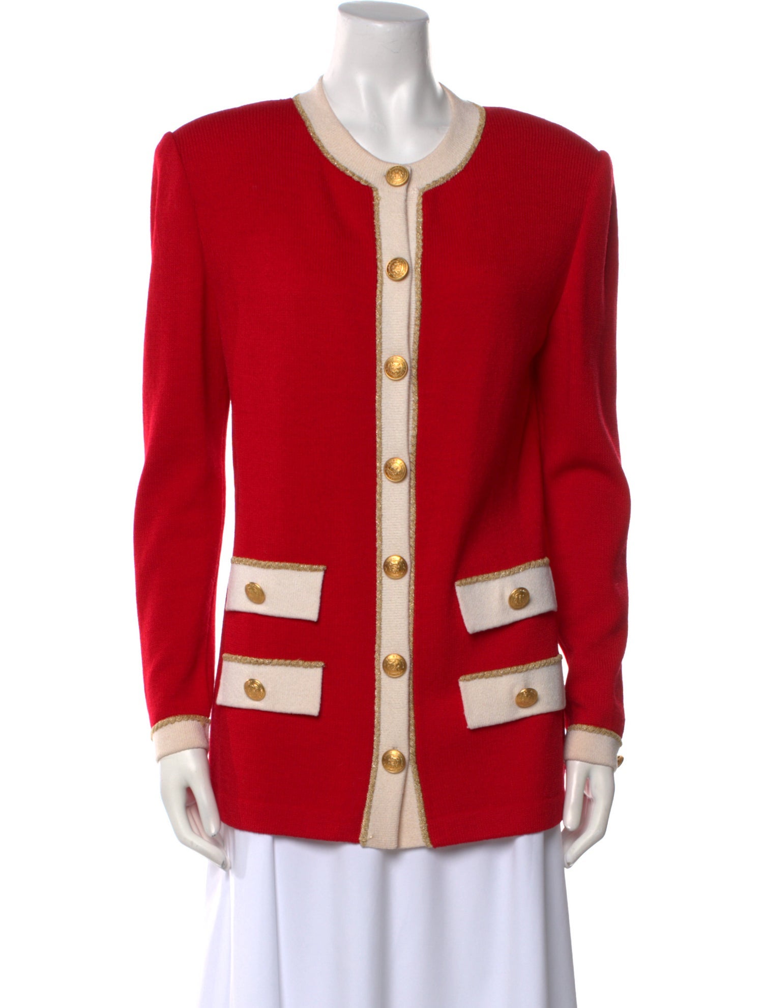 St. John Collection Printed Crew Neck Sweater