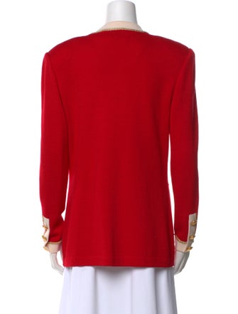 St. John Collection Printed Crew Neck Sweater