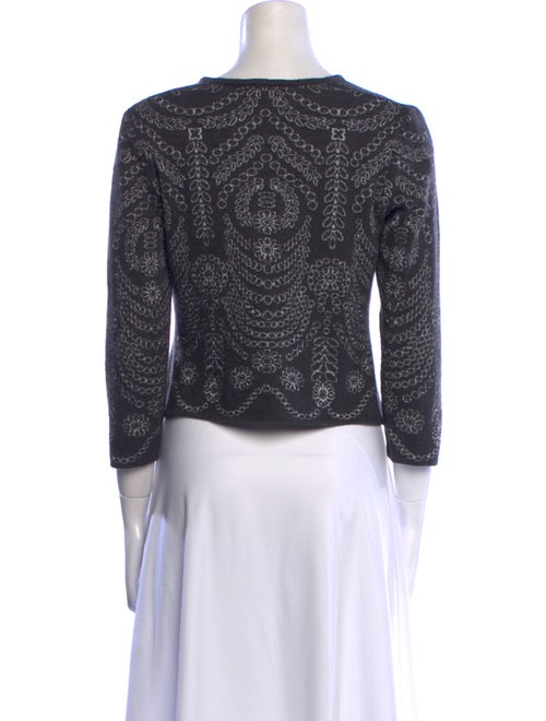 St. John Collection Printed V-Neck Sweater