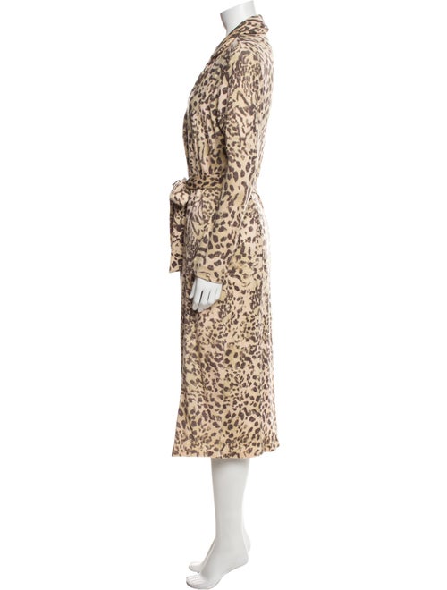 St. John Collection Wool Animal Print Trench Coat